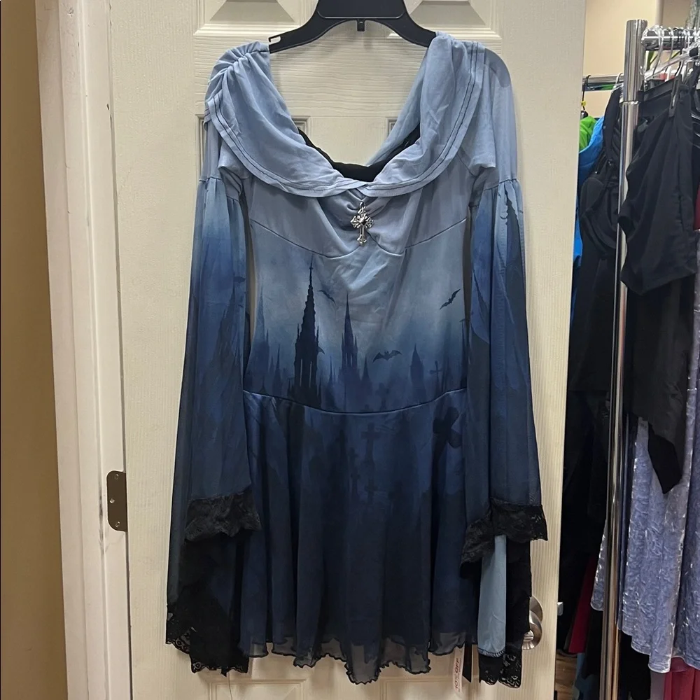 ROMWE | Gothic Dark Castle Graveyardd Mesh dress - Picture 2 of 7